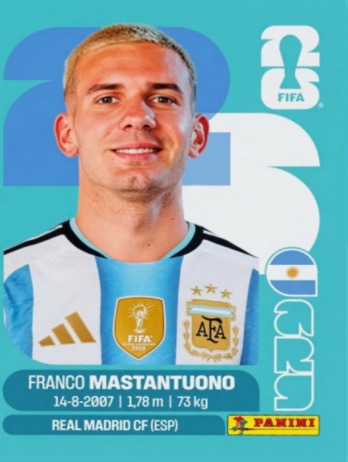 Franco Mastantuono — figurinha ARG-15