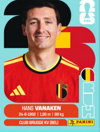Hans Vanaken — figurinha BEL-14