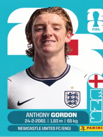 Anthony Gordon — figurinha ENG-15