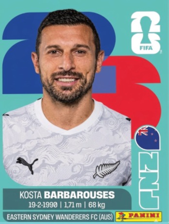 Kosta Barbarouses — figurinha NZE-20