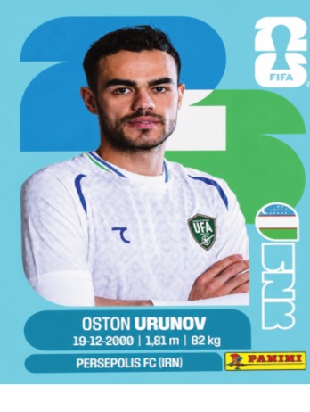 Oston Urunov — figurinha UZB-17